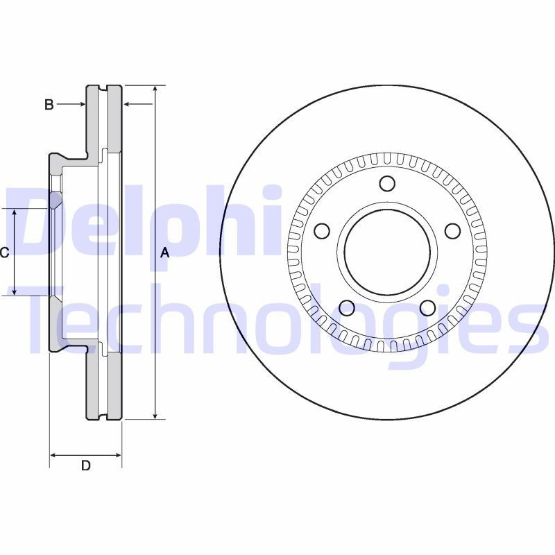 DELPHI Brake disc Article number: BG4663C cheaply