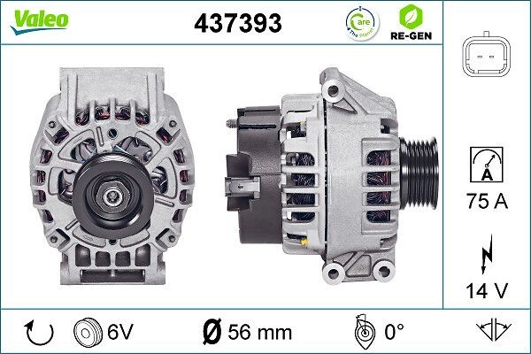 VALEO Alternator Article number: 437393 cheaply