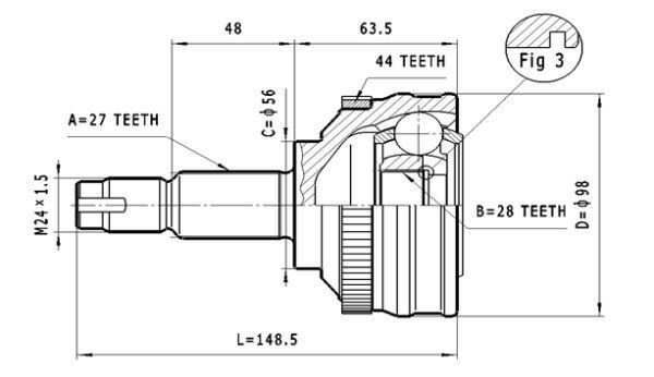 STATIM Joint kit, drive shaft Article number: C.157 cheaply
