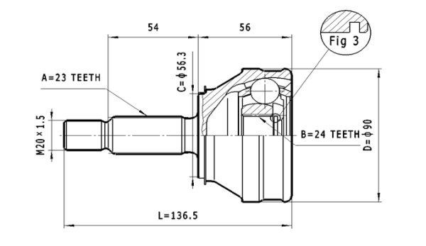 STATIM Joint kit, drive shaft Article number: C.368 cheaply