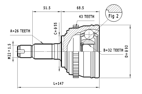STATIM Joint kit, drive shaft Article number: C.421 cheaply