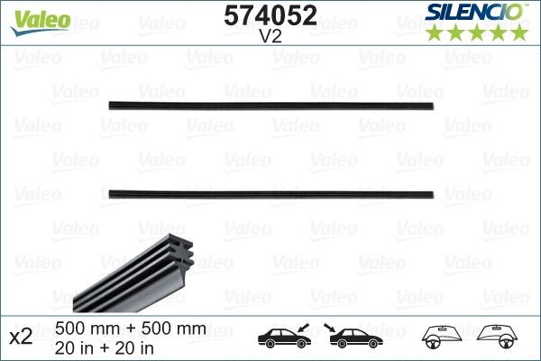 VALEO 574052 Wiper Blade Rubber TEMPRA 1.9 TD 90 PS Diesel 1997