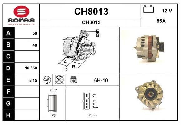 SNRA Alternator Article number: CH8013 cheaply