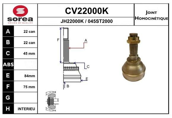 EAI Joint kit, drive shaft Article number: CV22000K cheaply