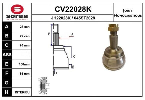 EAI Joint kit, drive shaft Article number: CV22028K cheaply