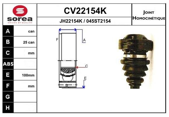 EAI Joint kit, drive shaft Article number: CV22154K cheaply