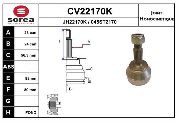 EAI Joint kit, drive shaft Article number: CV22170K cheaply