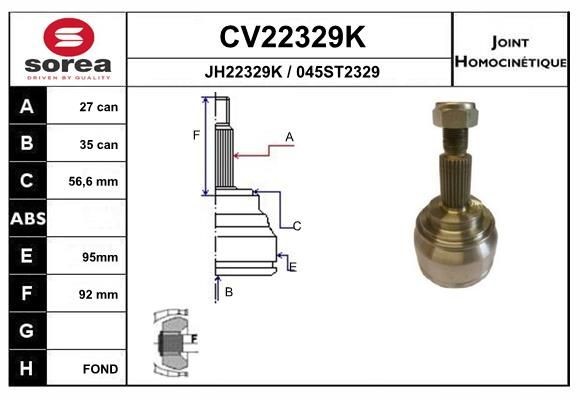 EAI Joint kit, drive shaft Article number: CV22329K cheaply