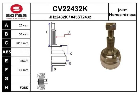 EAI Joint kit, drive shaft Article number: CV22432K cheaply