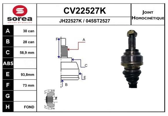EAI Joint kit, drive shaft Article number: CV22527K cheaply
