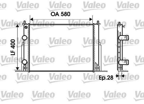 VALEO Engine radiator Article number: 734229 cheaply