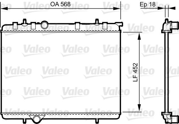 VALEO Engine radiator Article number: 735090 cheaply
