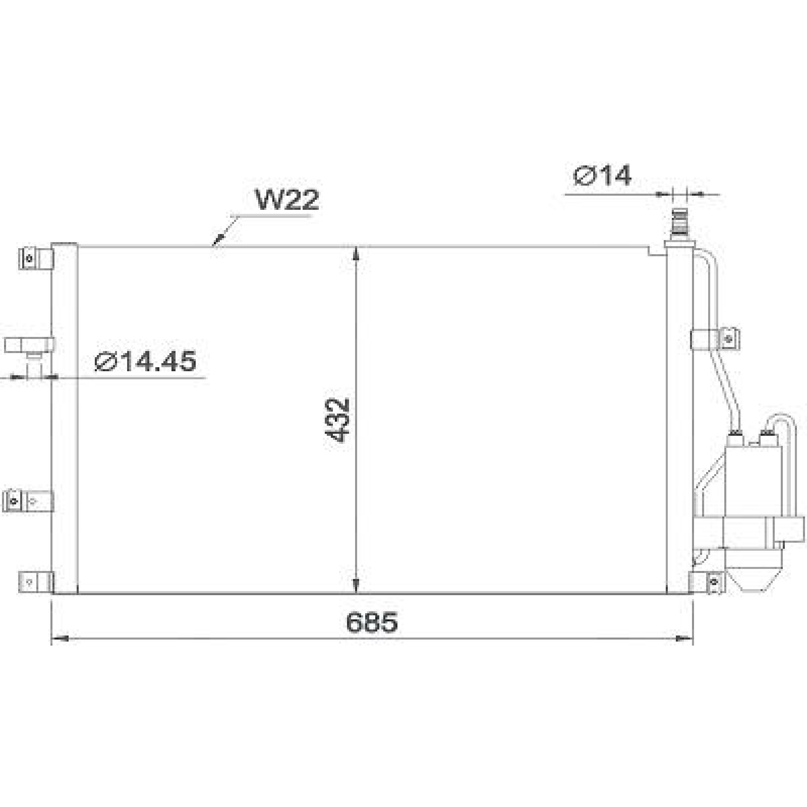 DIEDERICHS Air conditioning condenser Article number: DCC1874 cheaply