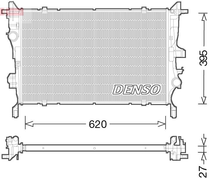 DENSO Engine radiator Article number: DRM09045 cheaply