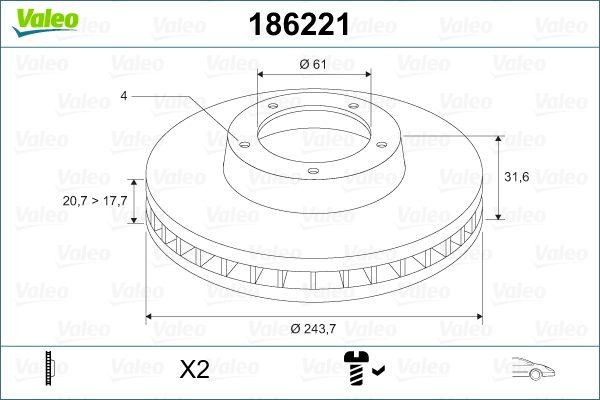 VALEO 836022 Kahemassiline hooratas S-MAX 2.0 TDCi 115 HP Diisel 2014