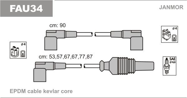 JANMOR Ignition Cable Kit Article number: FAU34 cheaply