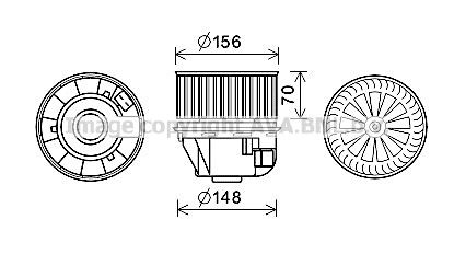 PRASCO El-motor, kabineblæser Varenummer: FD8633 billige