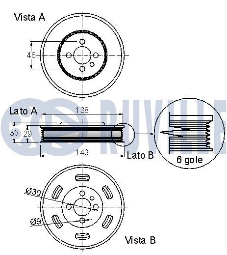 RUVILLE Tensioner Lever, v-ribbed belt Article number: 55336 cheaply