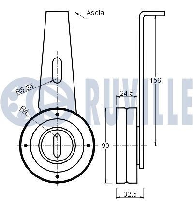 RUVILLE Deflection / Guide Pulley, v-ribbed belt Article number: 55927 cheaply