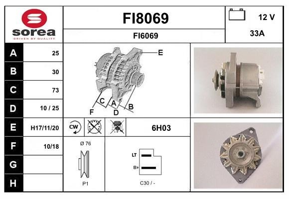 SNRA Alternator Article number: FI8069 cheaply