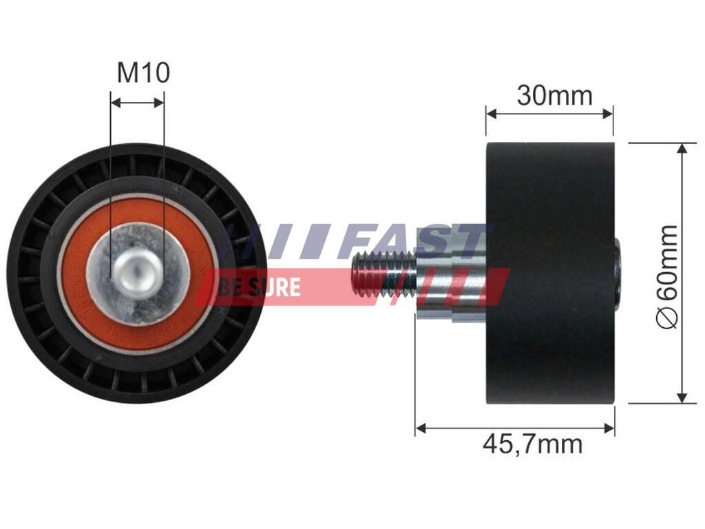 FAST Deflection / Guide Pulley, v-ribbed belt Article number: FT44566 cheaply