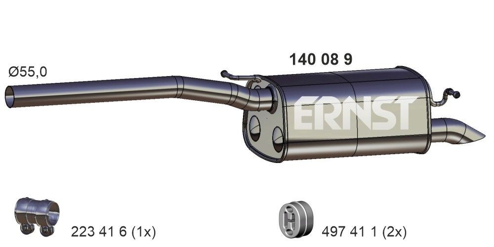 ERNST Rear silencer Article number: 140089 cheaply