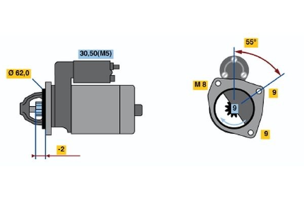 BOSCH Starter motor Article number: 0 001 108 162 cheaply