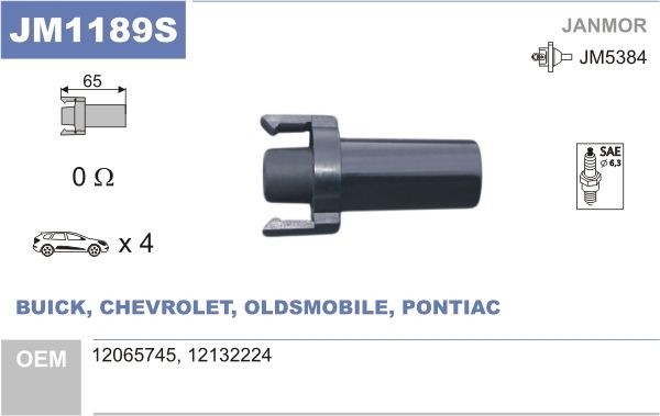 JANMOR Plugg, coil artikkelnummer: JM1189S billig