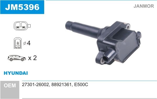 JANMOR Ignition coil Article number: JM5396 cheaply