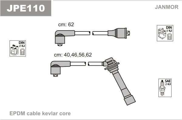 JANMOR Ignition Cable Kit Article number: JPE110 cheaply