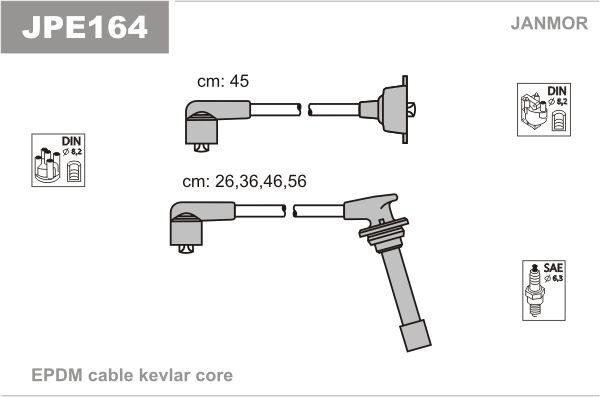 JANMOR Ignition Cable Kit Article number: JPE164 cheaply
