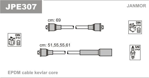 JANMOR Ignition Cable Kit Article number: JPE307 cheaply
