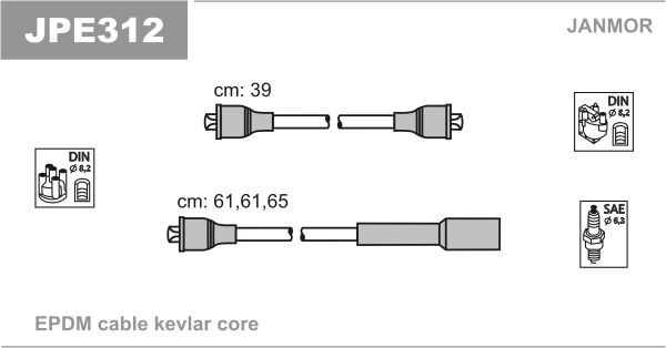 JANMOR Ignition Cable Kit Article number: JPE312 cheaply