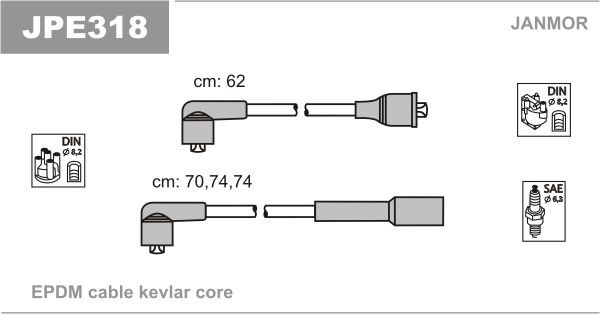 JANMOR Ignition Cable Kit Article number: JPE318 cheaply