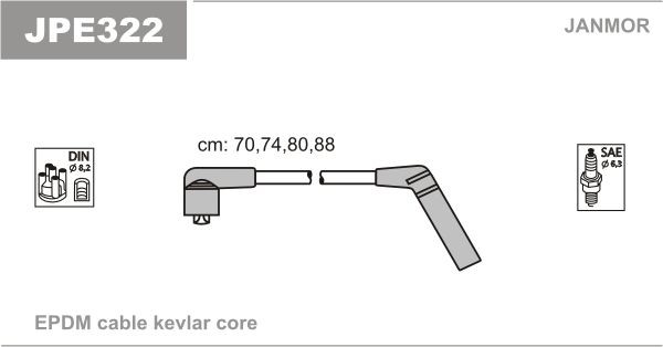 JANMOR Ignition Cable Kit Article number: JPE322 cheaply