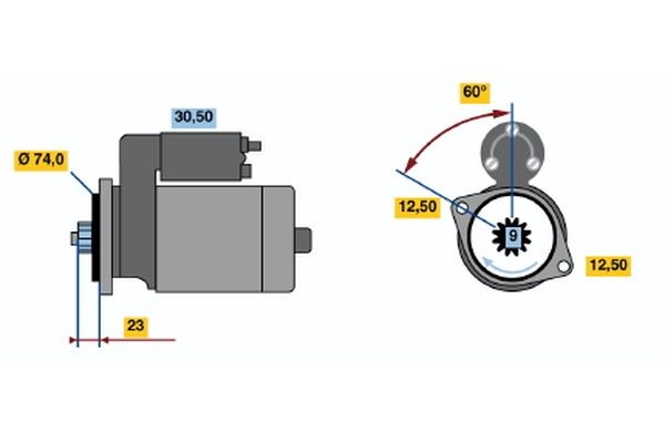 BOSCH Starter motor Article number: 0 986 012 821 cheaply