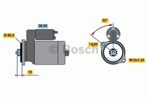 BOSCH Starter motor Article number: 0 986 015 331 cheaply