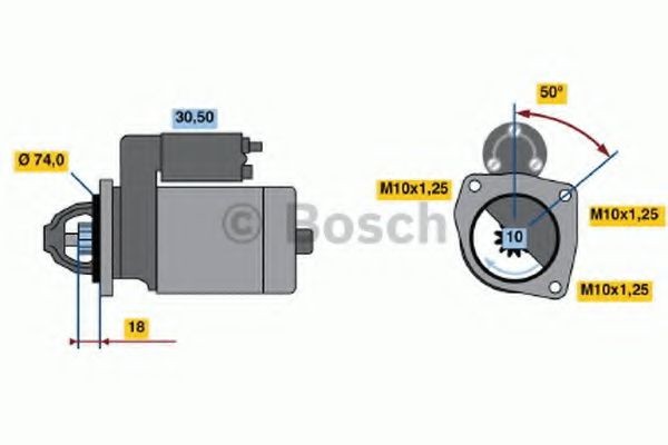 BOSCH Starter motor Article number: 0 986 016 011 cheaply