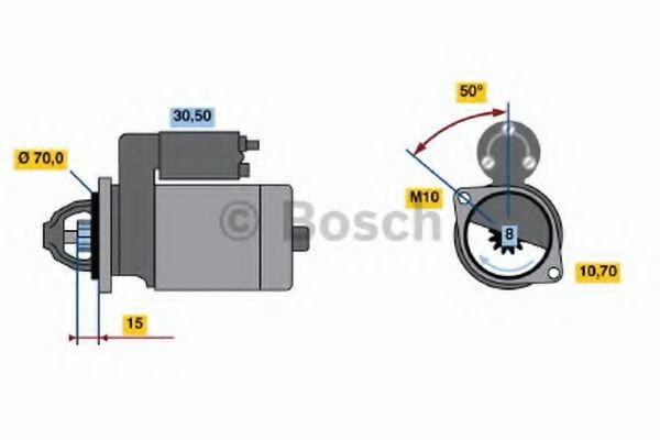 BOSCH Starter motor Article number: 0 986 017 661 cheaply