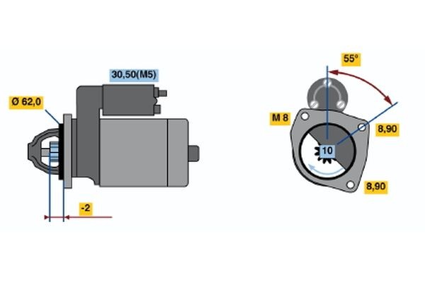 BOSCH Starter motor Article number: 0 986 018 521 cheaply