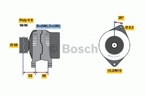 BOSCH Alternator Article number: 0 986 038 791 cheaply