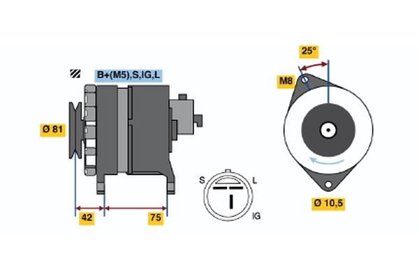 BOSCH Alternator Article number: 0 986 043 111 cheaply