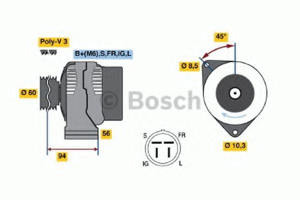 BOSCH Generaator Artikli number: 0 986 044 791 soodsalt