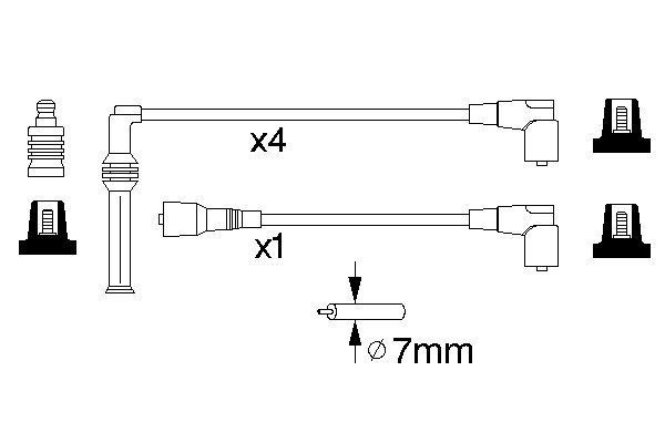 BOSCH Ignition Cable Kit Article number: 0 986 356 876 cheaply