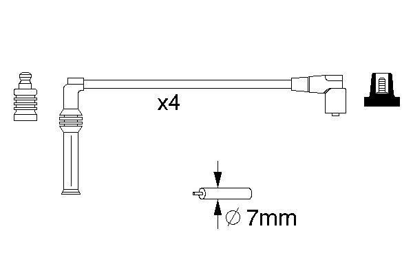 BOSCH Ignition Cable Kit Article number: 0 986 357 070 cheaply