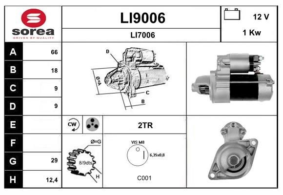SNRA Starter motor Article number: LI9006 cheaply
