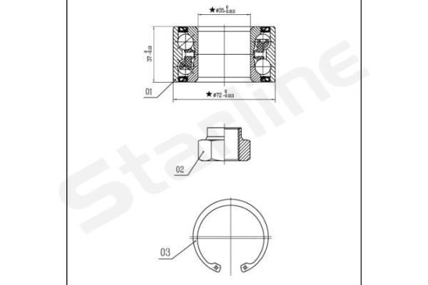 STARLINE Wheel bearing kit Article number: LO 00882 cheaply