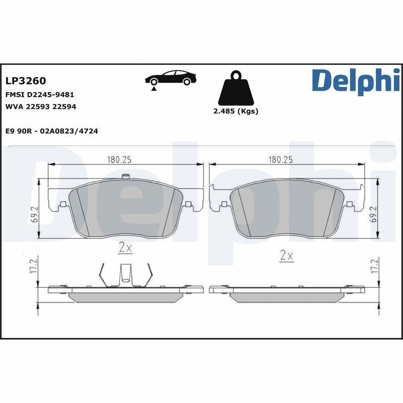 DELPHI Piduriklotsid Artikli number: LP3260 soodsalt