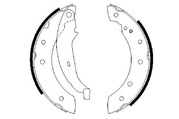 BOSCH Brake Shoe Set Article number: 0 986 487 266 cheaply