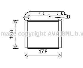 AVA COOLING SYSTEMS Топлообменник, отопление на вътрешното пространство артикулен номер: MZ6278 евтино